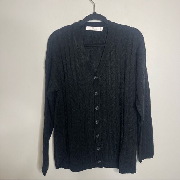 Rachel Parcell Black classic oversized black sweater cardigan NWOT XS - Picture 8 of 10